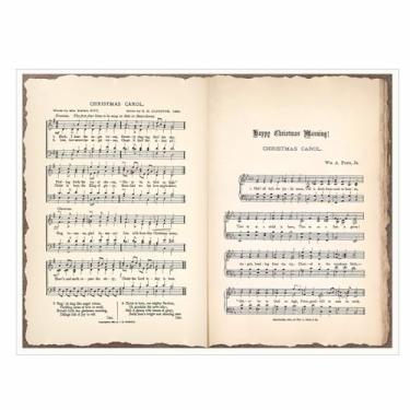 Imagem de Arte de parede vintage Christmas Carol – Impressão de pôster de feriado religioso de hino antigo em tela para decoração de Natal cristã sagrada 20 x 30 cm sem moldura