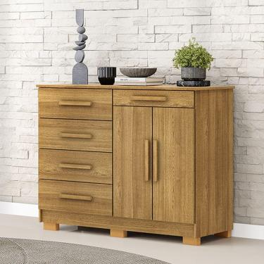 Imagem de Cômoda Quarto 122cm Com 2 Portas Sapateira Vitória V01 - D'rossi Cor Nature