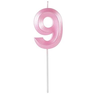 Imagem de VELA DESIGN ROSA CANDY NUMERO 9