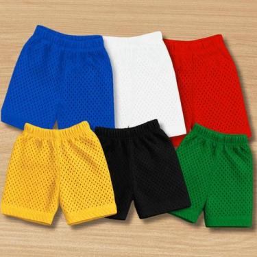 Imagem de Kit com 6 Unds de Shortinhos Bebê Menino Menina Dry Ultra Leve e Fresc