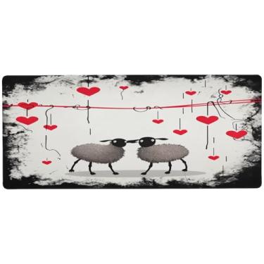 Imagem de Wassud Duas ovelhas adoráveis (2) mouse pad organizador de mesa de jogos grande teclado de computador tapete de mouse pad de mesa material de escritório 80 cm x 30 cm