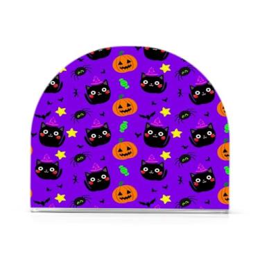 Imagem de Wassud Gatos fofos com chapéus, suporte de guardanapo de acrílico, dispensador de guardanapo de papel moderno em forma de U para mesa, cozinha, sala de jantar, bancada 1 peça (comporta 50-60