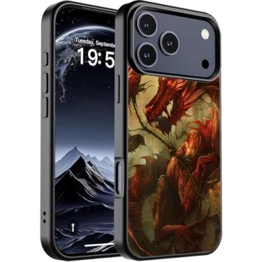 Imagem de ZHUHEHEAH Capa para iPhone 17 Pro Max, capa protetora ultrafina de silicone líquido antiderrapante elegante, adequada para iPhone 17 Pro Max de 6,9 polegadas, dragão rosa