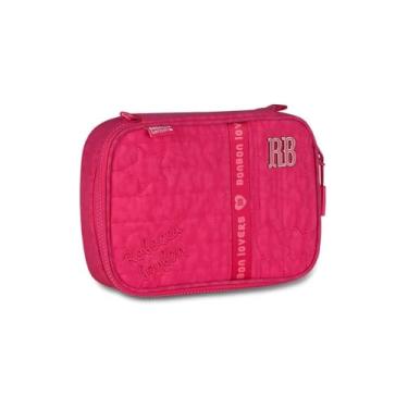 Imagem de Estojo Quadrado Tie Dye Roxa, Poliéster, 26x16,5x6cm, 2,5 Litros, com Elásticos e Bolso de Redinha