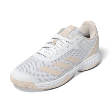 Imagem de adidas Tênis infantil unissex Courtflash (criança pequena), Branco/quartzo maravilha/branco, 11.5 Little Kid