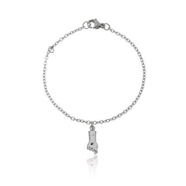 Imagem de Pulseira infantil aço inox patuá proteção Figa antialérgica não machuca não risca não escurece (Aço inox)