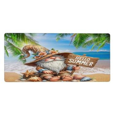 Imagem de Gnomos grandes, fofo, de verão, mouse pad à prova d'água, protetor de mesa estendido para computador, base de borracha antiderrapante, mousepad para escritório, computador, teclado, laptop e mesa de