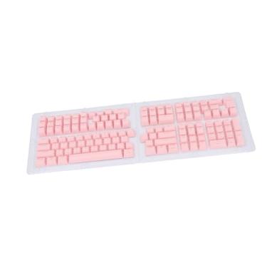 Imagem de Ymiko Conjunto de Teclas Coreanas de Perfil OEM de 132 Teclas para Teclados Mecânicos de 60% a 108%, de Substituição Compatíveis Com Layouts 61 64 75 87 98 (Rosa)