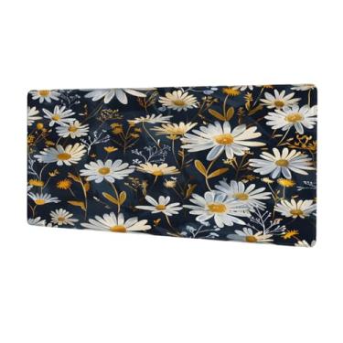 Imagem de Tapete de mouse retrô de margarida grande, impermeável, protetor de mesa estendido para computador, base de borracha antiderrapante para escritório, computador, teclado, laptop e mesa de casa, mouse