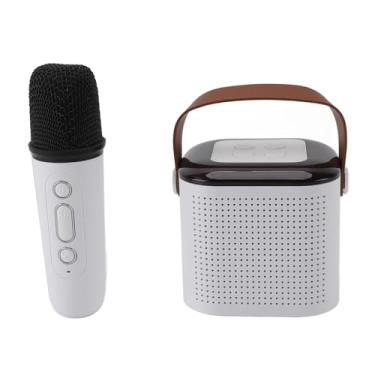 Imagem de Generic Alto-falante Portátil Sem Fio, Mini Máquina de karaokê Multifuncional, Bateria de Longa Duração Com Microfone para Crianças e Adultos para Festa Em Família (Branco)