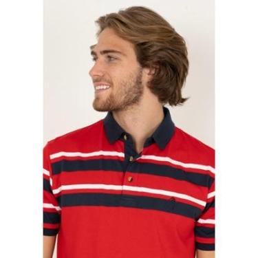 Imagem de Camisa Polo Aleatory Listrada Berna Vermelho-Masculino