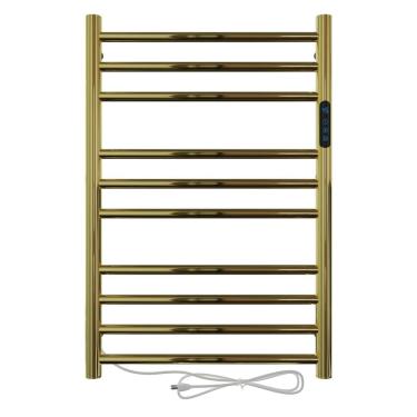 Imagem de Toalheiro Termico Redondo Dourado Polido Timer Esquerdo