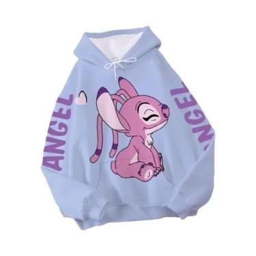 Imagem de Moletom Unissex Disney Stitch Angel Monster Com Capuz E Bolso Para Mul