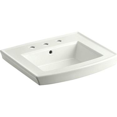 Imagem de KOHLER K-2358-8-NY Archer Pedestal pia de banheiro com centros de 20 cm, duna