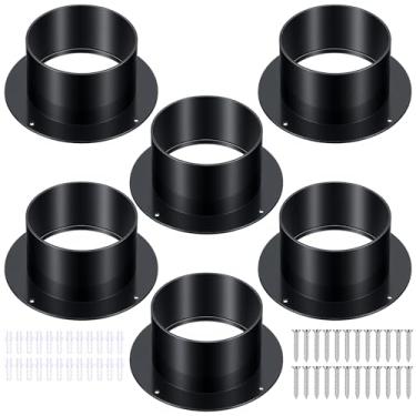 Imagem de Lemecima Conector de duto de 10 cm - pacote com 6 placas de parede de ventilação de secador ABS com ferragens de montagem para sistema de ventilação de exaustão HVAC, adaptador de mangueira de ar