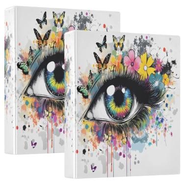 Imagem de Fichários grandes de flores de borboleta de olho para serviço pesado com prancheta, pasta de 3 furos