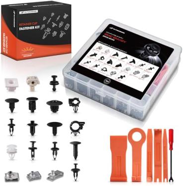 Imagem de A-Premium 190 peças (17 tipos) clipes de retenção de carro compatíveis com GMC Envoy 2002-2009 para-choque dianteiro pára-choque porta guarnição de faixa de tempo auto pino plástico rebite conjunto de