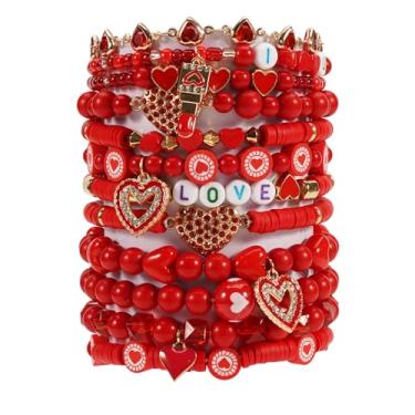 Imagem de Twinfree Pulseira com contas de trevo irlandês do Dia de São Patrício Lucky Kiss Me para mulheres e amigas, One Size, Miçangas, Sem Pedra Preciosa