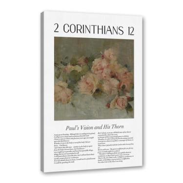 Imagem de Scripture Psalm Collection Monet Van Gogh Famosa pintura em aquarela impressa versículo bíblico pôster em tela decoração de parede de casa cristã (SKU15,30.5x40.6 cm = (30x40cm), emoldurado (tela