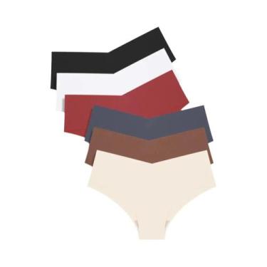 Imagem de Calcinhas Femininas 6PCS Sem Costura Em Seda Gelada Ultra Fina Com Cin