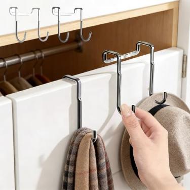 Imagem de Gancho para armário multiuso, portas de gabinete, ganchos duplos em S para pendurar gaveta, armário, utensílios de cozinha, guarda-roupa, bolsas, toalhas e ganchos de armário para chaveiro, para