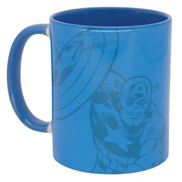 Imagem de Zonacriativa - Caneca Pop Capitão América Sky Marvel 350ml | Porcelana, estampa de qualidade e ideal para o café dos heróis