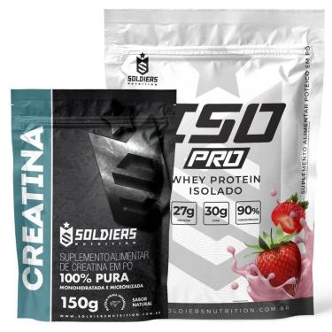 Imagem de Kit: Whey Protein Isolado ISO PRO 1kg + Creatina Monohidratada 150g - Soldiers Nutrition-Unissex