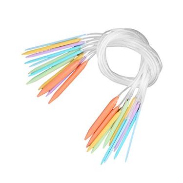 Imagem de Generic Agulhas de tricô Circulares Coloridas, Conjunto de Agulhas para Suéter, 12 Peças, Agulha Macia Segura para Tecelagem, Iniciantes, Fácil de Transportar (80cm de comprimento)