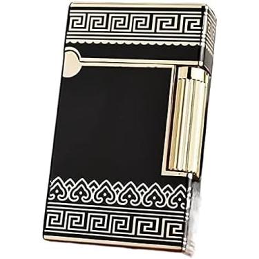 Imagem de Isqueiro De Luxo, Som Clássico Alto E Elegante, Som Nítido, Ignição De Deslizamento Lateral De Pederneira, Chama Suave, Metal, Som Brilhante, Isqueiro Recarregável Com Rodas A Gás Butano, Presente