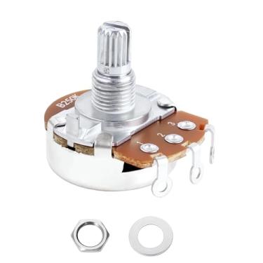 Imagem de Banworks Potenciômetros de alumínio B250K M8 de tamanho completo métricos com eixo curto dividido de 18 estrias (comprimento de 15 mm) com traseira selada para Epiphone Les Paul LP/SG Squier Strat