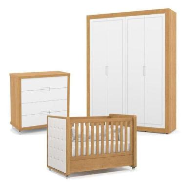 Imagem de Quarto De Bebe 4 Portas Tutto New Com Capitonê New Boucle E Gaveteiro 