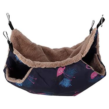 Imagem de AYNEFY Sacos de Transporte para Animais de Estimação Rede Pendurado Esquilo Saco de Dormir Macio Aconchegante Respirável Reversível Beliche Forro de Pelúcia Plataforma de Descanso de Escalada para