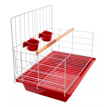 Imagem de Gaiola Poleiro Com Bandeja Calopsitas Periquito Agaporni Passaros Mansos(Vermelho)