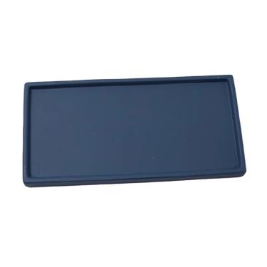 Imagem de Pires de plantas Bandeja coletora retangular simples para paletes, pires de cerâmica para vasos plantas para ambientes internos e externos(Navy Blue,Pequeno)