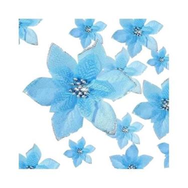 Imagem de Flores Artificiais Com Glitter E Ramos De Frutas Para Decorações De Ár