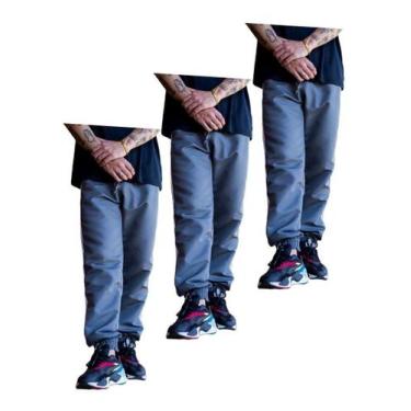 Imagem de 3 Calças Tactel Masc Jogger Elastico Na Barra E Cintura 017 - J94 Conf