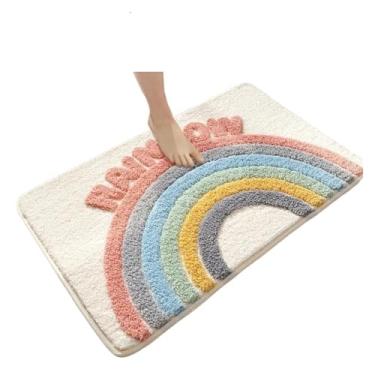 Imagem de Cobertor absorvente tapete de banheiro antiderrapante tapete de banheiro tapete de porta vaso sanitário tapete de porta absorvente de água pé macio (cor 50 cm x 80 cm)