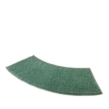 Imagem de Tapete curvo absorvente em forma de leque para banheiro, tapete de pé, tapete de setor, chuveiro, banheiro, casa (verde)