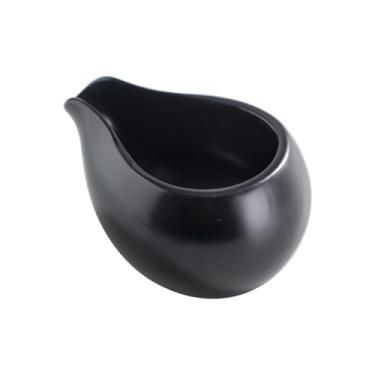 Imagem de Molho de cerâmica para molho de pimenta preta, pote de leite de cerâmica, leite, café, pequeno, pote de leite, jarra de leite (preta)