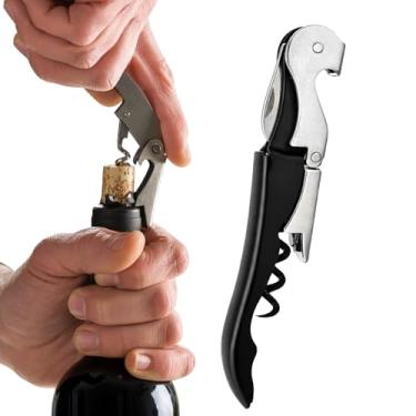 Imagem de Abridor de Garrafas de Vinho Saca Rolhas Compacto e Prático em Aço Inox Multiuso Resistente
