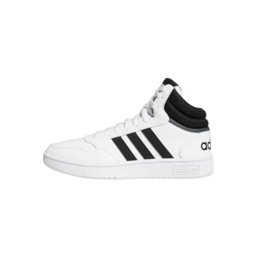 Imagem de adidas Tênis masculino Hoops 3.0 Mid, Core Black Core Ftwr Branco, 9.5 US