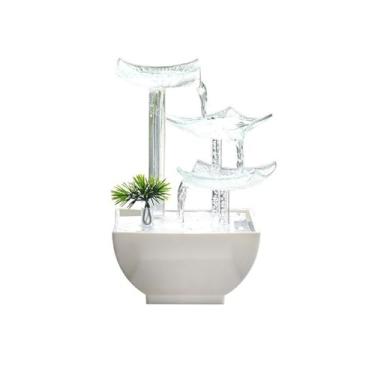 Imagem de Enfeites de fonte de água de mesa para escritório fortuna simples pequenas decorações de mesa sala de estar fonte de água circulante de alta qualidade para decoração de casa e escritório
