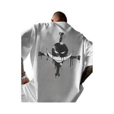 Imagem de Camiseta De Manga Curta ONE PIECE Com Estampa De Barba Branca Para Hom