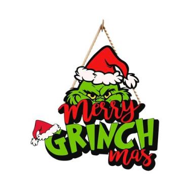 Imagem de Placa De Madeira Para Porta De Natal, Decoração De Guirlanda Para Inte