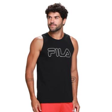 Imagem de Regata Masculina Fila Letter Outline Algodão Macio 1342144