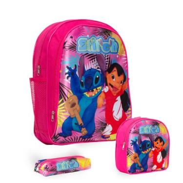 Imagem de Kit Mochila Feminina Infantil Escolar Stitch Lançamento - TOYS 2U