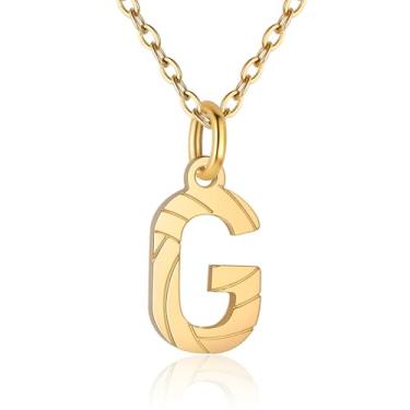 Imagem de RUOOUY Colar feminino com inicial de voleibol, banhado a ouro 18K, pingente de letra A-Z, joias de vôlei, acessórios esportivos, presente de Natal para namorada e filha, Aço inoxidável, Sem Pedra