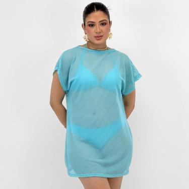 Imagem de Saída de Praia Sabrieli Vestido Manga Curta Feminina-Feminino