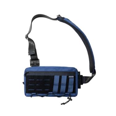 Imagem de TACTICAL_GEEK Bolsa tiracolo Cache L3C EDC, mochila de ombro leve, transporte oculto, bolsa transversal, mochila de peito, alça ambidestro para caminhadas (azul)