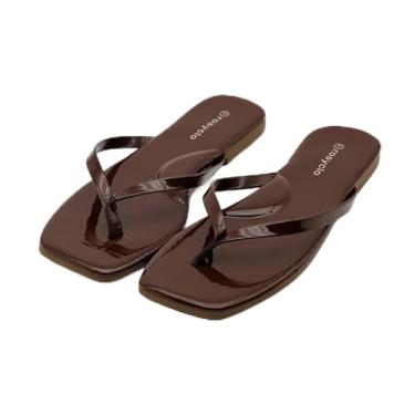 Imagem de Chinelo feminino, bico quadrado, espuma viscoelástica suporte de arco sandálias de verão para mulheres, tendência de couro vegano, leve, macio, confortável, nuvem, chinelos femininos essenciais de